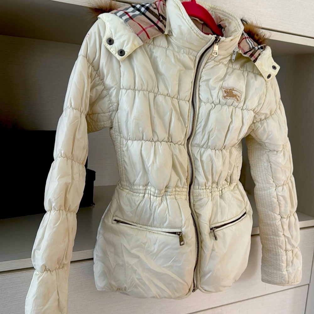 Authentic white/cream Burberry jacket size extra small or childrens size 12